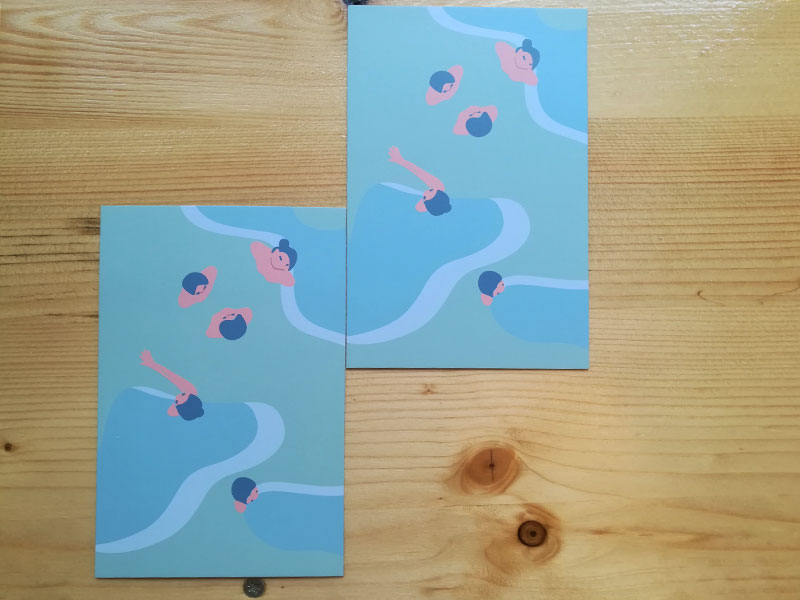carte postale originale nageuses