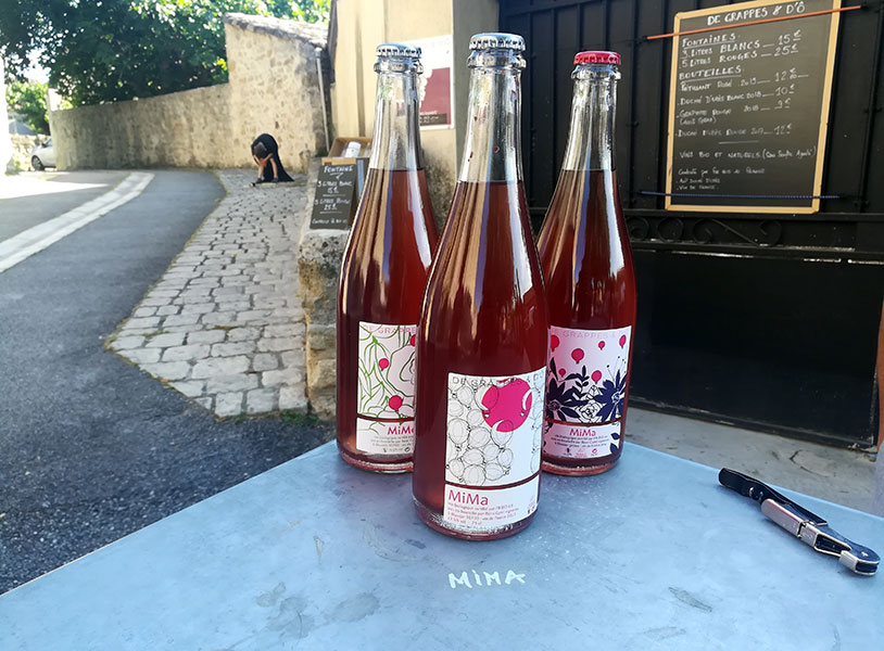création étiquettes de vin Mima caveau