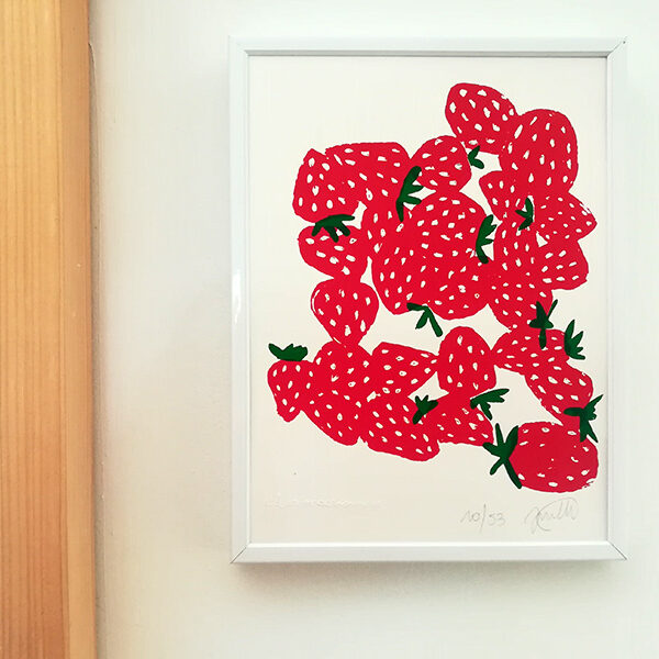 Illustration sérigraphie artisanale Fragola